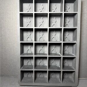 Johnnie Walker Flexible Ice Tray w/ Logo Figure Imprint - Gray - 24 cubes